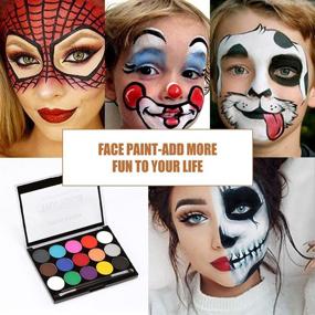 Face Paint Face Painting Kit Halloween Makeup Body Paint Kit Face Paint,  Professional Cosplay Makeup Kit for Sensitive Skin with 4 Templates & 2  Brushes