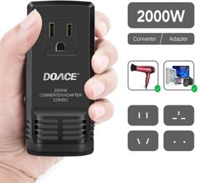 img 4 attached to 🔌 DOACE C8 2000W Travel Voltage Converter: Ultimate Power Adapter for Hair Dryer, Steam Iron, Laptop, MacBook, Camera, and Cell Phone - All in One Plug Wall Charger!