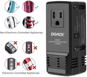 img 1 attached to 🔌 DOACE C8 2000W Travel Voltage Converter: Ultimate Power Adapter for Hair Dryer, Steam Iron, Laptop, MacBook, Camera, and Cell Phone - All in One Plug Wall Charger!