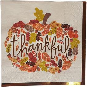 img 1 attached to 🎃 20 Count Extra Large Paper Plates, Dessert Plates & Large Napkins: Fall Theme Party Supplies for a Thankful Pumpkin Thanksgiving Party