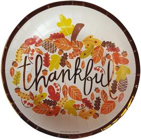 img 2 attached to 🎃 20 Count Extra Large Paper Plates, Dessert Plates & Large Napkins: Fall Theme Party Supplies for a Thankful Pumpkin Thanksgiving Party