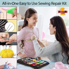 img 1 attached to 🧵 XL Color Threads Sewing Kit for Adults - Easy-to-Use Supplies, Complete Needle & Thread Set for Home & On-The-Go Fixes, Beginner's Emergency Sewing Kit for Repairs