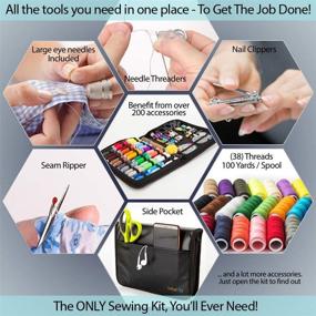 img 2 attached to 🧵 XL Color Threads Sewing Kit for Adults - Easy-to-Use Supplies, Complete Needle & Thread Set for Home & On-The-Go Fixes, Beginner's Emergency Sewing Kit for Repairs