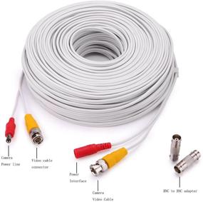 img 2 attached to 📹 WildHD 4x200ft White BNC Cable for Max 5MP HD CCTV DVR Surveillance System (4-Pack): All-in-One Siamese Video and Power Security Camera Cable Extension Wire Cord with 2 Female Connectors