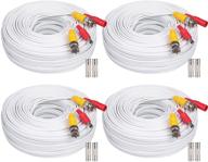 📹 wildhd 4x200ft white bnc cable for max 5mp hd cctv dvr surveillance system (4-pack): all-in-one siamese video and power security camera cable extension wire cord with 2 female connectors logo