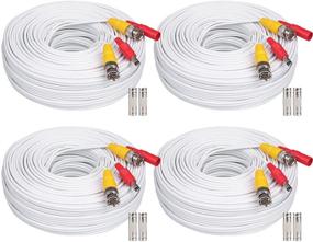 img 4 attached to 📹 WildHD 4x200ft White BNC Cable for Max 5MP HD CCTV DVR Surveillance System (4-Pack): All-in-One Siamese Video and Power Security Camera Cable Extension Wire Cord with 2 Female Connectors