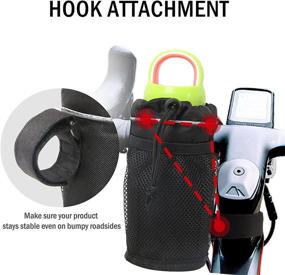 img 2 attached to Bike Water Bottle Holder - Bike Cup Holder with Insulation and Mesh Pockets - Universal Handlebar Bike Drink Holder for 32oz/1L Bottles (2-Pack)