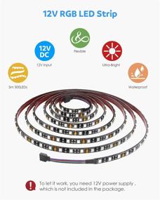 img 3 attached to Waterproof RGB LED Strip Lights 5050: 16.4ft Flexible Tape Light 💡 with 300 SMD LEDs - Ideal for Home, Festival, Wedding Party Decor