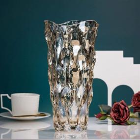 img 3 attached to 🌈 Yuccasly Crystal Glass Colorful Vase: Handmade Decorative Flower Vase for Home, Office, Weddings, and More!