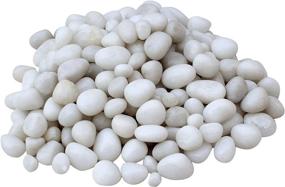 img 1 attached to Enhance Your Home Decor with ITOS365 Pebbles: Glossy White Stone Vase Fillers - 2.2lbs