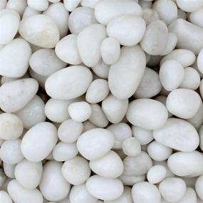 img 2 attached to Enhance Your Home Decor with ITOS365 Pebbles: Glossy White Stone Vase Fillers - 2.2lbs