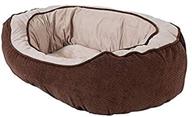 🛏️ bolstered gusset bed - 26x22x10-inch, chocolate - precision pet daydreamer logo