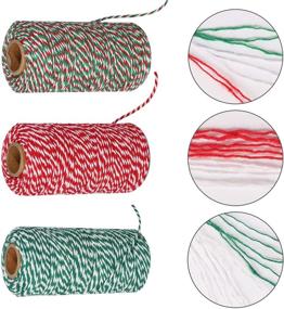 img 3 attached to 🎄 Maosifang Christmas Cotton Rope Cord String - 984 Feet, 2mm Bakers Candy Rope Ribbon Twine for Gift Wrapping, Arts Crafts & Party Decorations - 3 Rolls