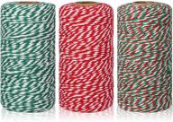 🎄 maosifang christmas cotton rope cord string - 984 feet, 2mm bakers candy rope ribbon twine for gift wrapping, arts crafts & party decorations - 3 rolls logo