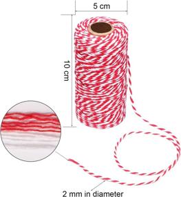 img 2 attached to 🎄 Maosifang Christmas Cotton Rope Cord String - 984 Feet, 2mm Bakers Candy Rope Ribbon Twine for Gift Wrapping, Arts Crafts & Party Decorations - 3 Rolls