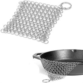 img 4 attached to Stainless Chainmail Scrubber Pre Seasoned Seasoning