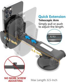 img 3 attached to 📱 APPS2Car Быстрый продлённый автомобильный держатель для телефона: безрукавный держатель на присоске - Совместим с iPhone и большими смартфонами