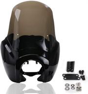 🏍️ pacewalker стеклоочиститель smoke & black tall fairing club style kit для harley-davidson super glide t-sport fxdxt, fxr для dyna: повысьте стиль и производительность вашей harley с помощью этого премиумного комплекта стекла логотип