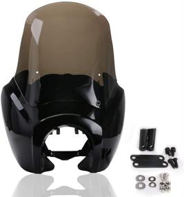 img 4 attached to 🏍️ PACEWALKER Стеклоочиститель Smoke & Black Tall Fairing Club Style Kit для Harley-Davidson Super Glide T-Sport FXDXT, FXR для Dyna: Повысьте стиль и производительность вашей Harley с помощью этого премиумного комплекта стекла