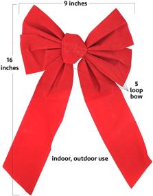img 1 attached to 🎀 Enhance Your Festive Decor with Iconikal 5-Loop Red Velvet Bows - 12-Pack, 9 x 20-Inch