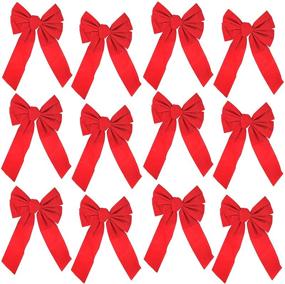 img 3 attached to 🎀 Enhance Your Festive Decor with Iconikal 5-Loop Red Velvet Bows - 12-Pack, 9 x 20-Inch