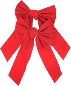 img 2 attached to 🎀 Enhance Your Festive Decor with Iconikal 5-Loop Red Velvet Bows - 12-Pack, 9 x 20-Inch