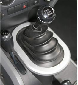 img 1 attached to Rugged Ridge 11421.12 Transmission Shifter Trim, Manual, Brushed Billet Aluminum for 2007-2010 JK Jeep Wrangler Models