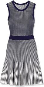 img 1 attached to 👗 Cable Stitch Women's Sleeveless Pleat Dress: Sleek and Stylish Fashion Choice