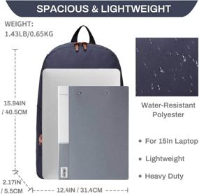 img 3 attached to 🎒 Lightweight Water-Resistant Rucksack Backpack with Laptop Compartment