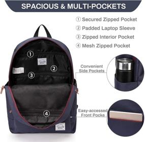 img 1 attached to 🎒 Lightweight Water-Resistant Rucksack Backpack with Laptop Compartment