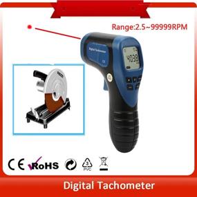 img 3 attached to 📏 Portable Digital Laser Tachometer RPM Meter Non-Contact Motor Speed Gauge Gun Measuring Range: 2.5-99999RPM