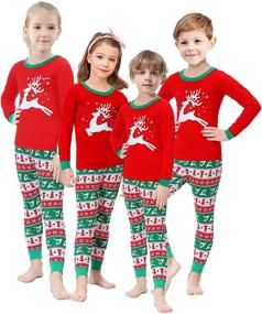 img 3 attached to 🎅 Мужской комплект пижамы с рождественским оленем - Одноцветные пижамы - Одежда