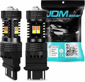img 4 attached to 🚦 JDM ASTAR 3030 Чипсет переключаемые светодиодные лампы: ультра яркие белые/желтые 3157 3155 3457 4157 с проектором для поворотных сигнальных огней