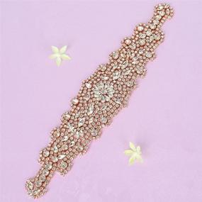 img 3 attached to Rhinestone Applique Wedding Bridal Crystal Women's Accessories in Belts