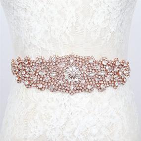 img 4 attached to Rhinestone Applique Wedding Bridal Crystal Women's Accessories in Belts