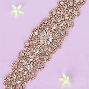 img 2 attached to Rhinestone Applique Wedding Bridal Crystal Women's Accessories in Belts