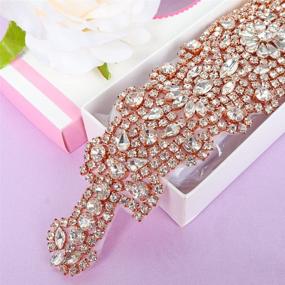 img 1 attached to Rhinestone Applique Wedding Bridal Crystal Women's Accessories in Belts