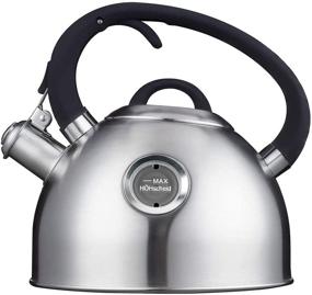 img 4 attached to 🍵 Hohscheid 2.6L Stainless Steel Whistling Tea Kettle with Soft Handle: Stovetop Tea Pot for Effortless Brewing