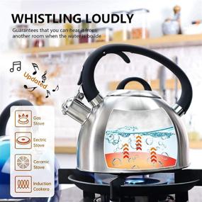 img 2 attached to 🍵 Hohscheid 2.6L Stainless Steel Whistling Tea Kettle with Soft Handle: Stovetop Tea Pot for Effortless Brewing