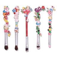 🌸 alice in wonderland makeup brush set: 5pcs alice flower brushes, perfect gift for teen girls logo