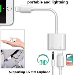 img 1 attached to 2-пакет адаптеров DESOFICON Lightning на 3.5 мм разъем для наушников для iPhone - Apple MFi Certified, 2-в-1 зарядное устройство и адаптер-разветвитель Aux Audio для iPhone 7, 7 Plus, 8, 8 Plus, 12, 12 Pro, 11, X, XR, XS - поддерживает систему iOS 14.