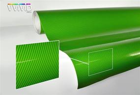 img 3 attached to 🔋 High Gloss VViViD Green Carbon Fiber Vinyl Wrap - Twill Weave Finish | 1ft x 5ft Roll with Air Release, Adhesive Film, and Decal Sheet