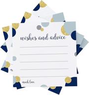 ✨ navy and gold advice cards pack of 25: perfect for baby showers, bridal showers, graduation, and retirement parties - twinkle little star theme (4x4 size) by paper clever party logo