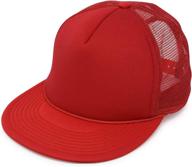 stylish two toned snapback: dalix flat billed trucker hat with adjustable mesh back - available in s, m, l logo