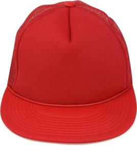 img 3 attached to Stylish Two Toned Snapback: DALIX Flat Billed Trucker Hat with Adjustable Mesh Back - Available in S, M, L