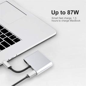 img 2 attached to 🔌 DDIDA USB C to HDMI VGA Adapter, 4-in-1 USB Type C Multiport Adapter with 4K HDMI+1080P VGA+USB 3.0/3.1 High Speed+87W Power Delivery for MacBook Pro/Dell XPS & More USB C Devices