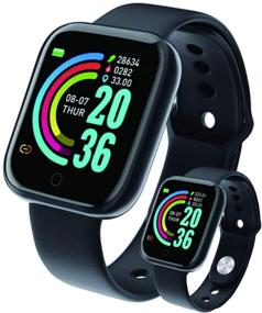 img 4 attached to 📱 PARESI Y68 Bluetooth Smart Watch - 1.3" Screen, IP68 Waterproof, Pedometer, Remote Camera Control, Step Counter - Compatible with iPhone Samsung Android iOS Apple (Black)