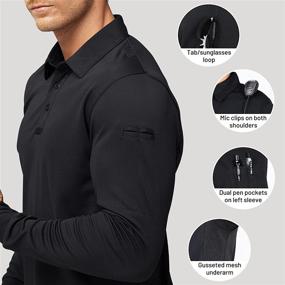 img 1 attached to 👕 MIER Men's Outdoor Performance Tactical Polo Shirts: Long and Short Sleeve, Moisture-Wicking Excellence