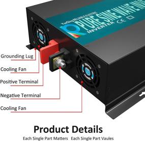 img 1 attached to 🔋 WZRELB RBP300012: Высококачественный 3000W чистый синусоидальный солнечный инвертор - эффективная система постоянного и переменного тока на 12 В 110-120 В.