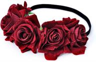 dreamlily rose flower crown: headband hair garland for wedding festivals, bridal headpiece logo